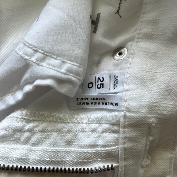 LOFT Modern High Waist Skinny Ankle Jeans White Size 0 - Picture 6 of 7